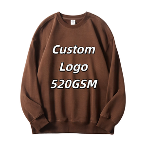 Sweat à capuche oversize à épaules tombantes, col rond, 520 g/m², lourd, délavé, vintage, vierge, streetwear, personnalisable - Product Image 1