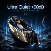 Fauteuil de massage ultra-silencieux à moteur 4D, niveau sonore <50dB, programme d'aide au sommeil, pétrissage doux, relaxation nocturne en chambre