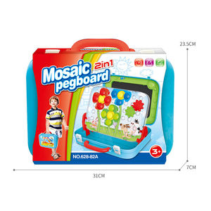 Tableau <span class=keywords><strong>de</strong></span> <span class=keywords><strong>mosaïque</strong></span> interactif pour enfants, deux-en-un, multifonctionnel, jouets sensoriels pour bébés <span class=keywords><strong>de</strong></span> 6 mois, tableau d'écriture et <span class=keywords><strong>de</strong></span> dessin - Product Image 4