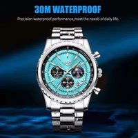 LIGE Montre Homme Casual Sports Chronographe Étanche Hommes Date Horloge Quartz Montre-Bracelet Marque Luxe 24H Phase de Lune Montres pour Hommes