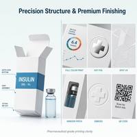 Boîte de flacon pharmaceutique personnalisée de luxe de 3 ml, emballage en carton pliable de qualité médicale pour les fournitures cliniques aux États-Unis