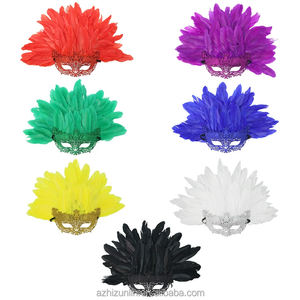 Zhizunlin Mardi Gras Masques Femmes Demi-visage <span class=keywords><strong>Masque</strong></span> Princesse Mascarade Ball Creative Plume <span class=keywords><strong>Venise</strong></span> <span class=keywords><strong>Masque</strong></span> avec D'énormes Plumes - Product Image 6