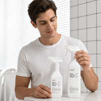 Botol Semprot Plastik HDPE 500ml Bentuk Silinder Grosir, Trigger Sprayer, Tutup Ulir, Pengharum Ruangan, Pembersih Mobil, Sablon Custom
