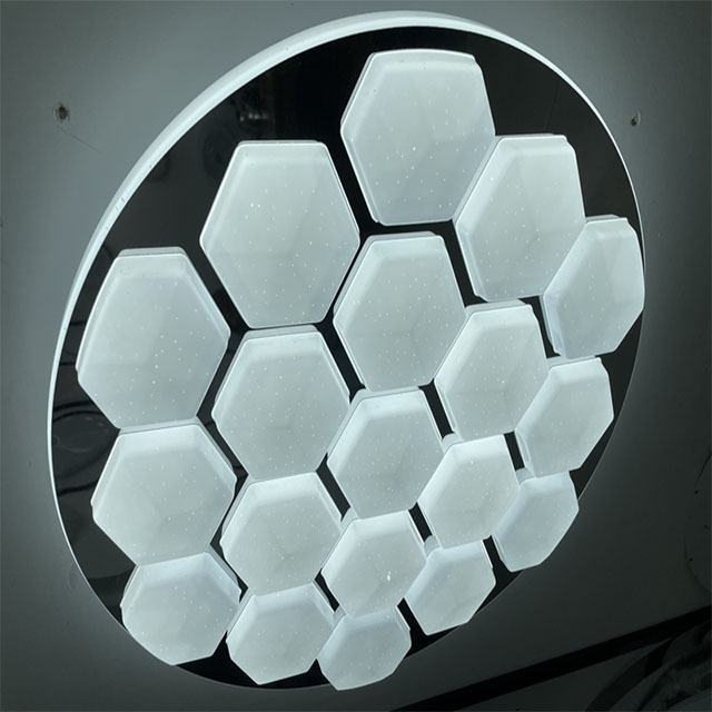 Modern Special Hexagonal Steel and PVC AC LED Ceiling Lights with Adjustable Color Temperature Surface Mounted