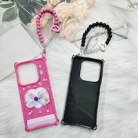 Étui de téléphone personnalisé de luxe Pro Max en TPU avec paillettes, pochette OPP incluse