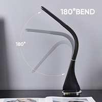 Horloge moderne à lumière de couleur froide température pliable 3 étapes de luminosité port usb rechargeable lampe de bureau led avec abat-jour en cuir