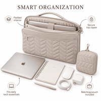 Ensemble de sacs pour ordinateur portable matelassés personnalisés, étui de transport rembourré pour ordinateur, ensemble de sacs pour ordinateur portable avec pochette d'accessoires assortie