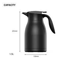 Carafe à café thermique de 50oz Thermos à café isolé Pot à café à double paroi en acier inoxydable