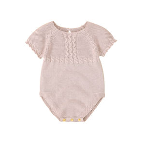 Mimixiong usine coton bébé vêtements d'été en gros neutre doux à manches courtes bébé vêtements tricotés fille et garçon ropa <span class=keywords><strong>bebe</strong></span> - Product Image 1