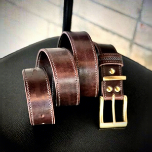 Men's Vintage Style Genuine <b>Cow</b> Hide Leather Belt Steel Pin Buckle-Durable Eco-Friendly Waterproof Heavy Duty BS INTERNATIONAL - Product Image 3