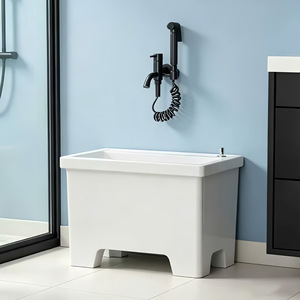 Fregadero NOJO Mop con Lavabo Grande de Cerámica y Deshidratador de Drenaje Automático para Balcón - Product Image 3