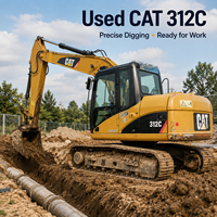 Excavatrice d'occasion CAT 312C 13400 KG, machine de terrassement pour le chargement de sable et de terre, meilleur prix