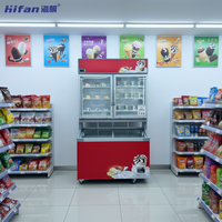 Réfrigérateur-congélateur commercial à double température, refroidissement par air, pour supermarché, vitrine réfrigérée pour fruits et légumes