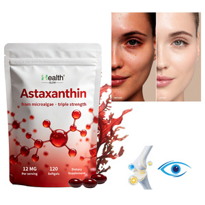 Astaxanthine en gélules molles 6mg 12mg Fabricant OEM de produits nutraceutiques Antioxydant Santé des yeux, de la peau, des articulations et cardiovasculaire Vente en gros GMP - Product Image 1