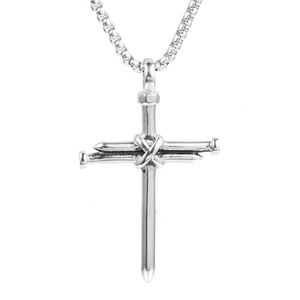 Collier pendentif <span class=keywords><strong>Ankh</strong></span> unisexe en acier inoxydable argenté, mode simple, grande <span class=keywords><strong>croix</strong></span> égyptienne pour les occasions <span class=keywords><strong>de</strong></span> mariage - Product Image 4