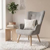 Fauteuil enveloppant moderne en tissu Teddy doux, fauteuil de détente pour salon