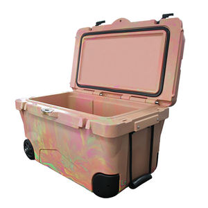 Professional Large Capacity Pink 50QT Portable Hard <strong>Cooler</strong> Ice Chest <strong>Cooler</strong> <strong>Box</strong> With Wheels - Product Image 2