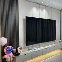 Revêtement mural en fibre de bambou WPC personnalisé sans peinture, décoration murale intérieure pour salon et chambre à coucher
