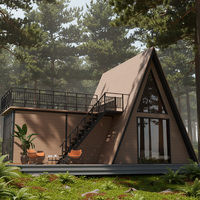 Villa Modulaire Préfabriquée Mobile en Bois et Acier, Design Traditionnel, pour Hébergement en Résidence, avec Jardin, Salle de Bain et Cuisine