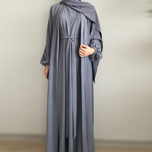 طقم عباية من قطعتين للعين والعيد فستان كيمونو من قطعتين عباية إسلامية مفتوحة وفستان داخلي منزلق رداء قفطان - Product Image 4