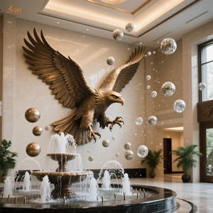 Décoration <span class=keywords><strong>murale</strong></span> publique intérieure d'hôtel moderne personnalisée Grande <span class=keywords><strong>sculpture</strong></span> <span class=keywords><strong>murale</strong></span> d'oiseau animal coulé en laiton en métal <span class=keywords><strong>Sculpture</strong></span> <span class=keywords><strong>murale</strong></span> d'aigle en bronze géant - Product Image 5