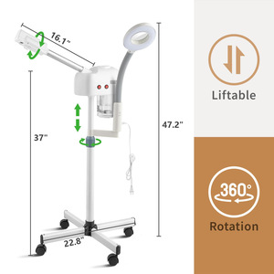 2 in 1 Hot & Cold Face <b>Steamer</b> With 5X Magnifying Lamp Light for Beauty Salon Spa Professional Vaporizer Ozone Facial <b>Steamer</b> - Product Image 3