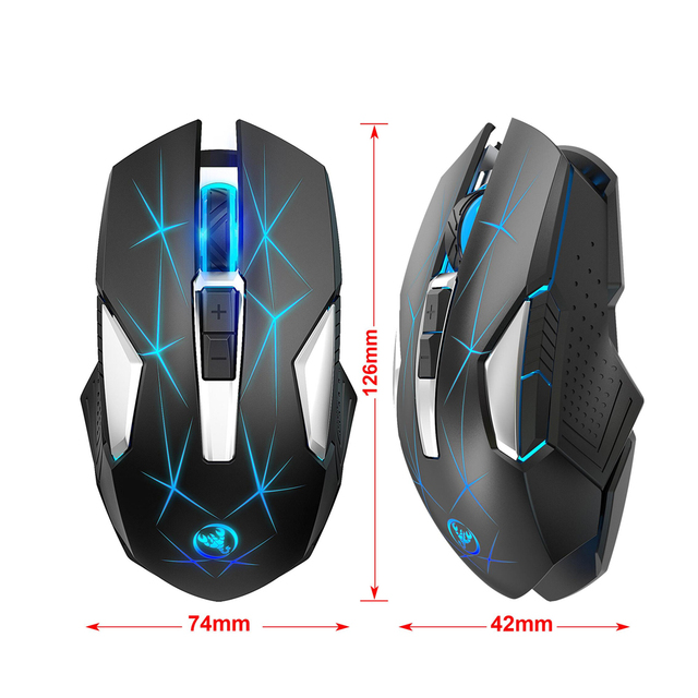 2.4GHz Wireless Mini 3D Optical Mouse LED Backlit USB Receiver 2400 Adjustable DPI Right Hand Orientation for PC/Tablet/Gaming