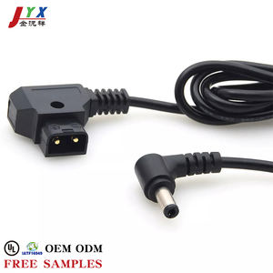 Kabel Daya JYX OED/ODM Male D-Tap P-tap Sudut Kanan 5.5*2.5mm Konektor DC Barrel Plug Panjang Dapat Disesuaikan Kabel Harness 20AWG - Product Image 1