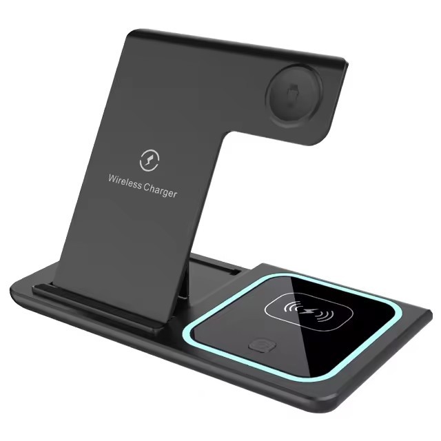 In Stock 30W Magnetic Wireless Charger Stand 3 in 1 Fast Charging Pad for iPhone 15 14 for Samsung & for Apple Watch for Laptop