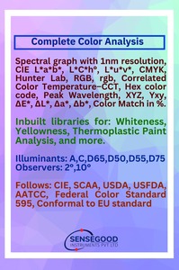 เครื่องมือวัดสีแบบพกพา Sensegood Spectrophotometer เครื่องวัดความแตกต่างของสี เครื่องมือวัดสำหรับยานยนต์ 400-700nm - Product Image 3