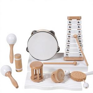 Jouets musicaux en bois Montessori pour l'éducation précoce, ensembles d'instruments de musique, xylophone, <span class=keywords><strong>maracas</strong></span> pour garçons et filles - Product Image 1