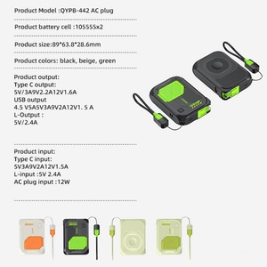 Mini batterie externe sans fil de voyage 10000mah 20000mah grande capacité 22.5W charge rapide avec câbles - Product Image 5