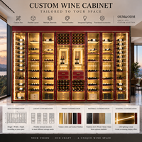 Réfrigérateur à vin commercial à température contrôlée, grande capacité, multi-portes, vitrine à vin avec porte en verre, design personnalisé