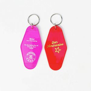 Promotion Custom Logo Blank <b>Plastic</b> Retro Hotel Tags Keychain Motel Keyrings Room Number <b>Key</b> <b>Chain</b> - Product Image 5