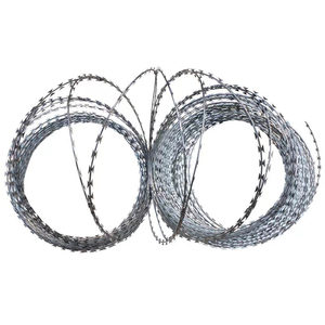 500 metros <span class=keywords><strong>por</strong></span> rollo de acero inoxidable galvanizado tipo cruz <span class=keywords><strong>Concertina</strong></span> Razor Wire para protección de seguridad - Product Image 1