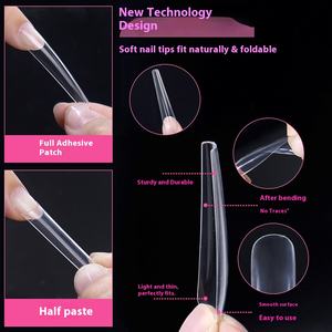 240 pièces XXXL autocollants transparents pour ongles chien mince autocollants complets peu profonds pour tuyau d'eau étendu <span class=keywords><strong>faux</strong></span> ongles pour doigts - Product Image 3