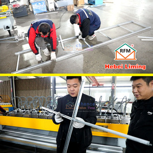 Machine de profilage de rouleaux pour profilés en T Hebei Liming, galvanisée, 24 mm, avec silhouettes lignées noires au centre - Product Image 5