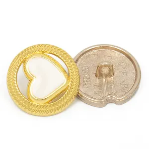 Atacado logotipo personalizado Suit botões Brass Zinc Alloy Embossed Gold Plated Metal Button para casaco terno