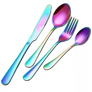 Juego de cubiertos de oro para bodas, Cucharas, tenedores, <span class=keywords><strong>cuchillos</strong></span>, juego de cubiertos de oro de acero inoxidable, cubiertos de oro - Product Image 2