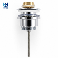 Vanne de vidange universelle en laiton G 1 1/4 avec vis en acier inoxydable SUS304 et raccord céramique, bonde de lavabo escamotable à surface apparente