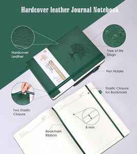 Cuaderno A4 A5 A6 B5 de cuero personalizado, Mini cuaderno Retro de tapa dura, grabado en relieve para lácteos, hilo de coser para tomar notas de negocios - Product Image 4