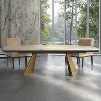 Usine chinoise vend personnalisé moderne lumière luxe pieds en métal en céramique table de table en verre trempé meubles de salle à manger table pliable