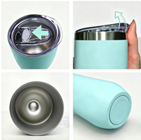Gobelet isotherme à double paroi en acier inoxydable 304 de 12 oz, design moderne et luxueux, écologique, sans BPA, idéal pour les fêtes, élégant, cadeau, pour le vin