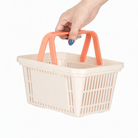Panier de pique-nique extérieur grand format en PP, panier de courses portable en plastique durable pour transporter aliments, boissons et collations pour les voyages en camping