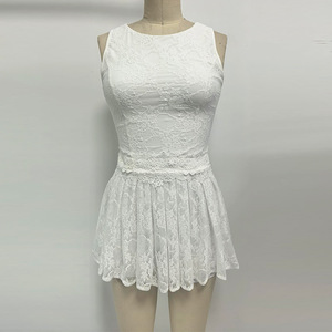 Nuevo estilo, vestido de tenis de encaje para mujer, capa de malla fluida, vestido de baile deportivo de secado rápido con espalda recortada, ropa deportiva - Product Image 2