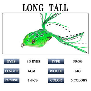 เหยื่อตกปลาแบบนิ่ม AliExpress น้ำหนัก 14 กรัม ขนาด 6 ซม. เหยื่อผิวน้ำ สำหรับตกปลาชะโด ชุดเหยื่อตกปลา 6 สี - Product Image 5