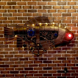 Décor mural rétro européen et américain, en fer, Style <span class=keywords><strong>Punk</strong></span>, décoration murale en métal, artisanat métallique, pêche suspendue - Product Image 2