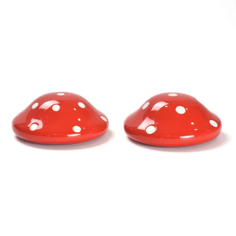 3.8 "Nouveau design Blanc à pois Rouge couvercle Champignon couvercle en céramique