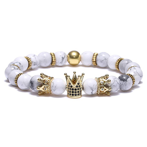 Imperial Crown Bead Bracelet King&amp;<strong>Queen</strong> Luxury Charm Couple Jewelry <strong>Gift</strong> for Women Men - Product Image 6
