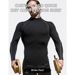 T-shirt de compression 180 grammes en maille, manches longues, séchage rapide, pour le basketball, la course, l'entraînement, sous-vêtement technique pour homme, salle de sport - Product Image 2